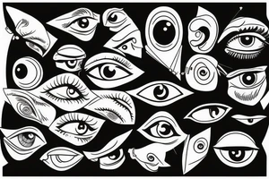 eye pierced with a nail and thread tattoo idea
