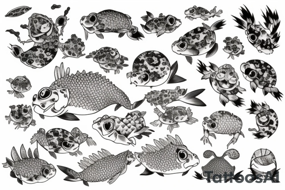 toad and carp tattoo idea