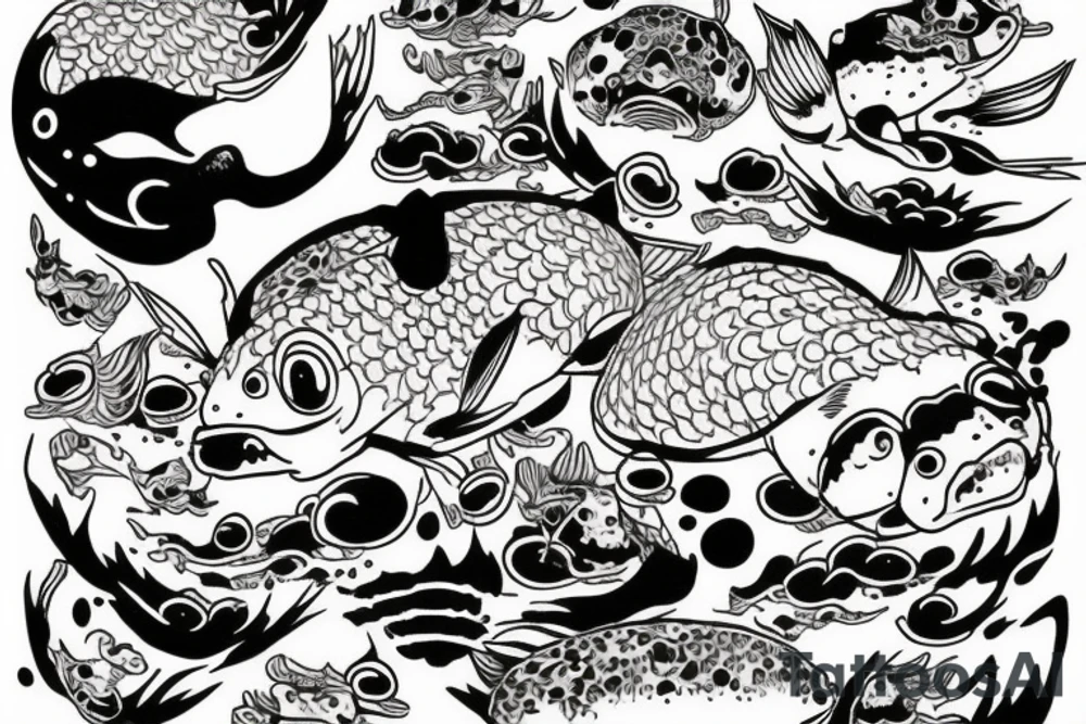 toad and carp tattoo idea