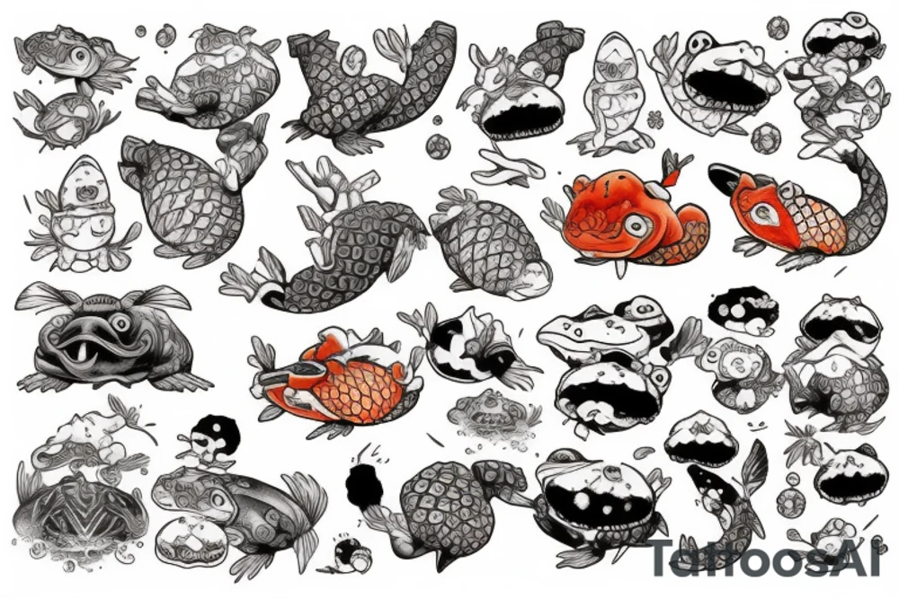 toad and carp tattoo idea