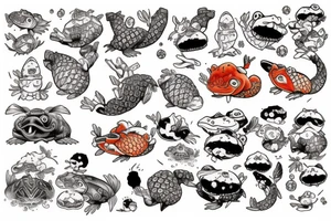 toad and carp tattoo idea