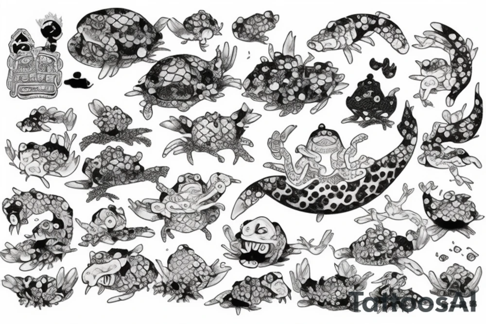 toad and carp tattoo idea