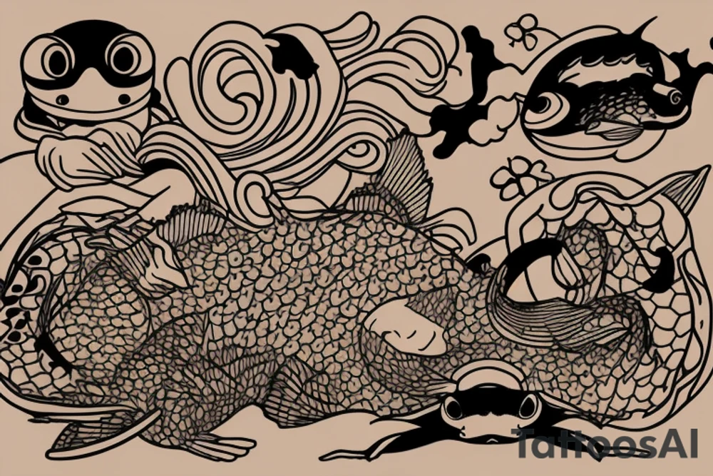 toad and carp tattoo idea