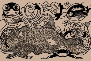 toad and carp tattoo idea