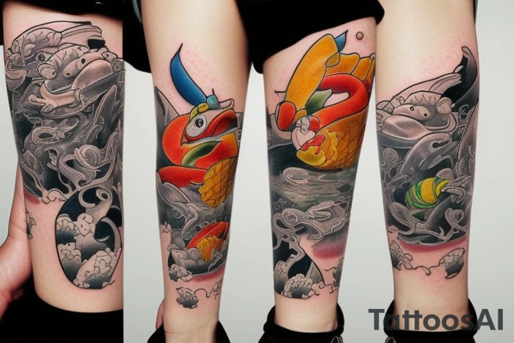 toad and carp tattoo idea