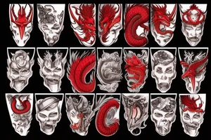 Red dragon in hat tattoo idea