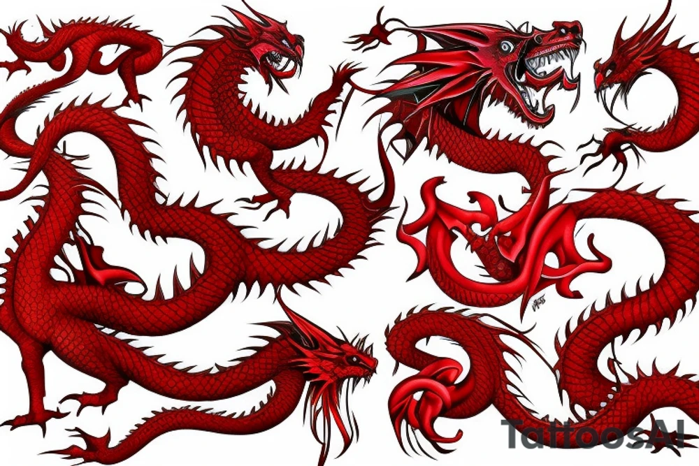 Red dragon suck tattoo idea