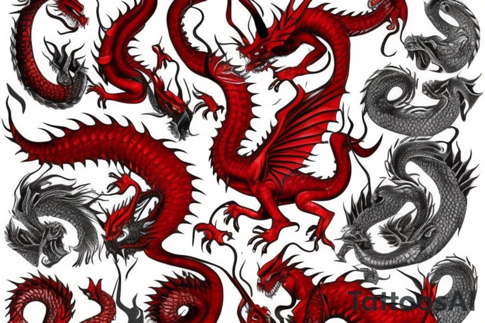 Red dragon suck tattoo idea