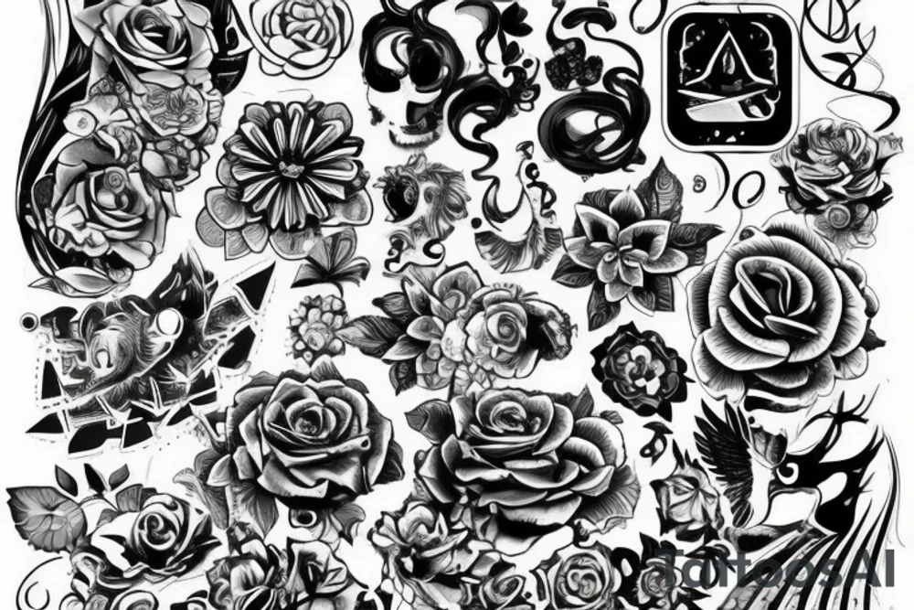 две звезды переходящие в нечто tattoo idea