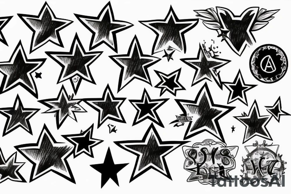 two stars tattoo idea