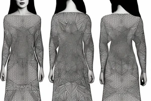 Geometric robe - a tattoo on the chest and shoulders that mimics the geometric pattern on the robe, creating the illusion of three-dimensionality and depth tattoo idea