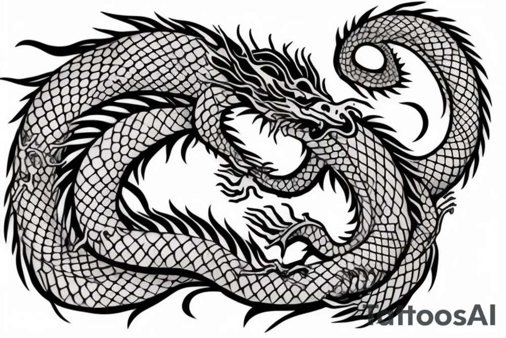 Graceful dragon coiling around the arm. tattoo idea