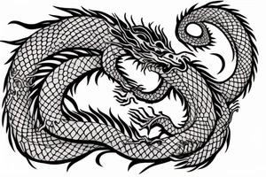 Graceful dragon coiling around the arm. tattoo idea