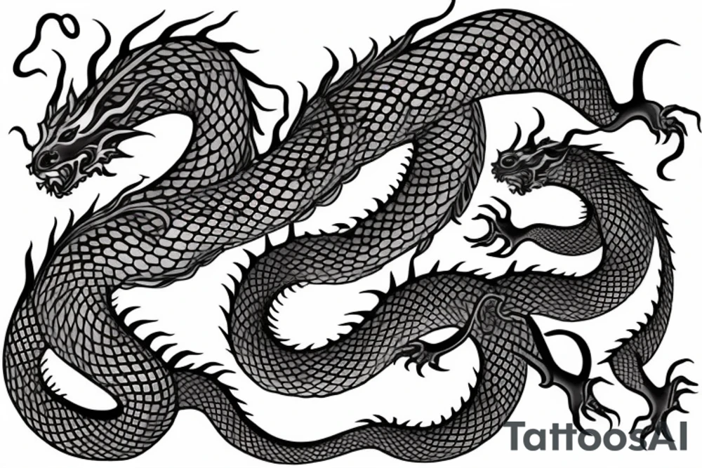 Graceful dragon coiling around the arm. tattoo idea