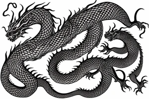 Graceful dragon coiling around the arm. tattoo idea