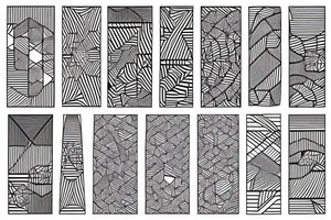 Abstract lines and patterns creating a complex geometric shape tattoo idea