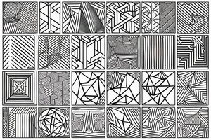 Abstract lines and patterns creating a complex geometric shape tattoo idea