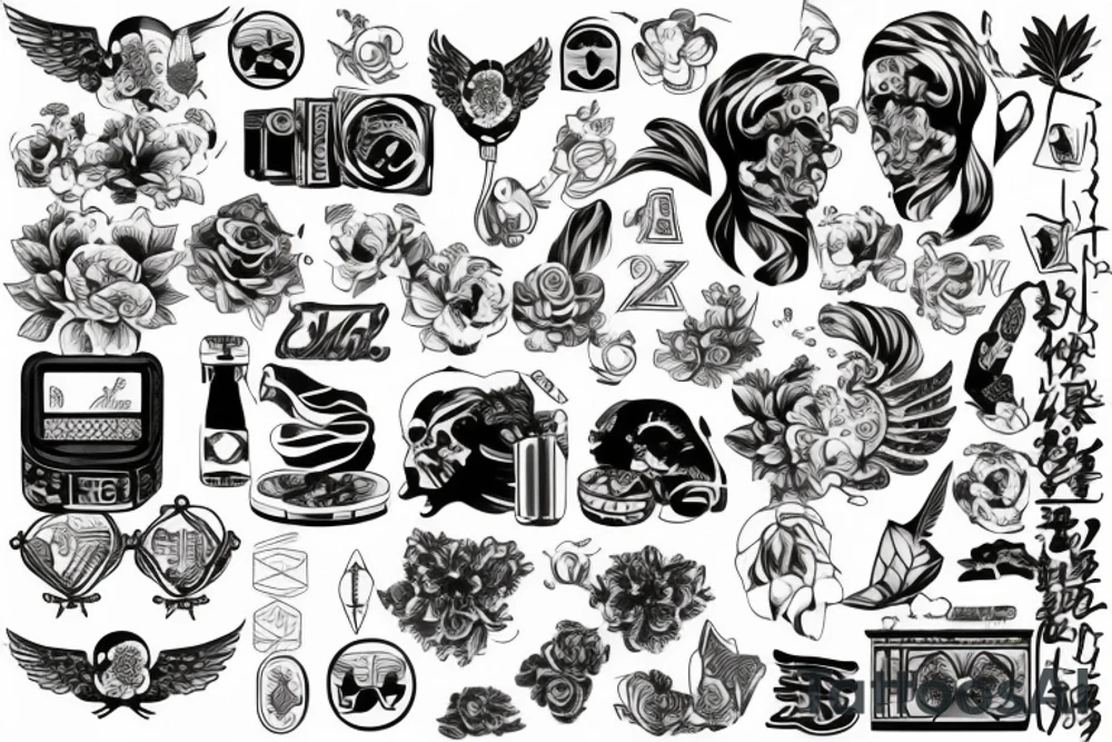 дракон в цвете tattoo idea
