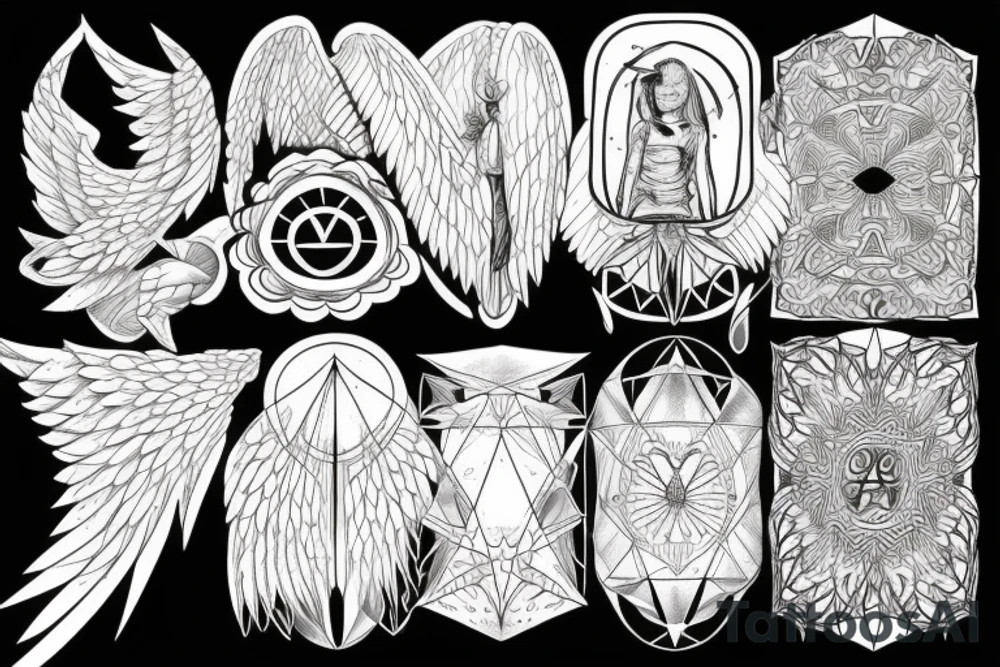 Angel geometrical tattoo idea