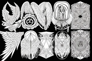 Angel geometrical tattoo idea