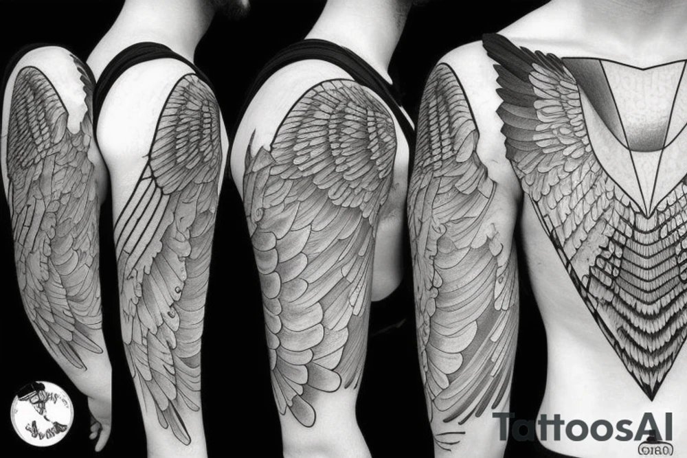 Angel geometrical tattoo idea