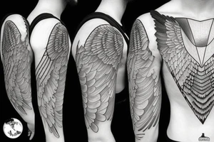 Angel geometrical tattoo idea