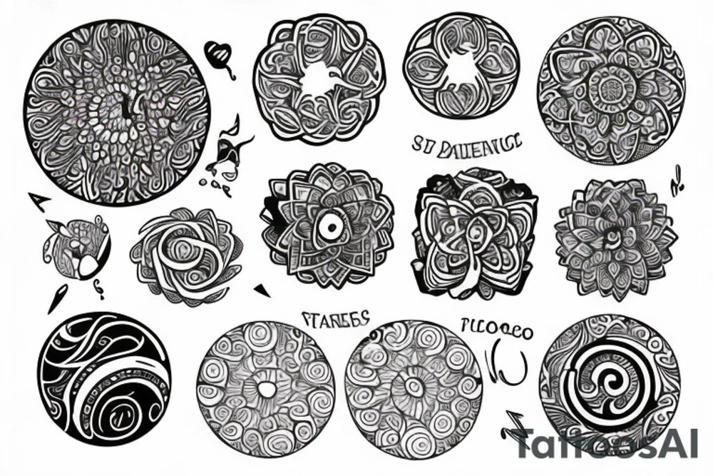 9 circles tattoo idea