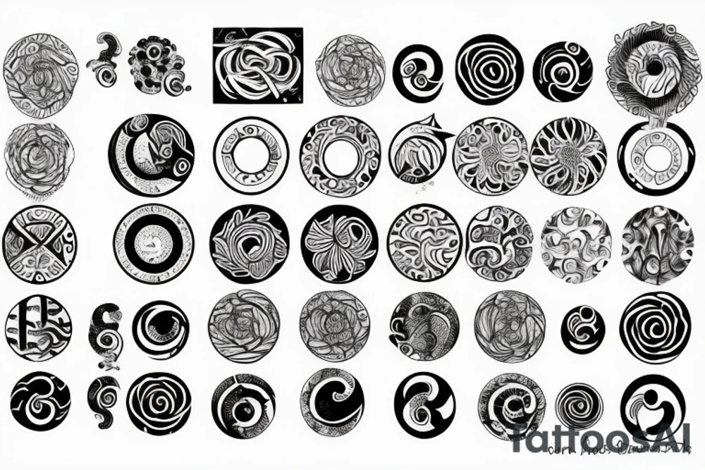 9 circles tattoo idea