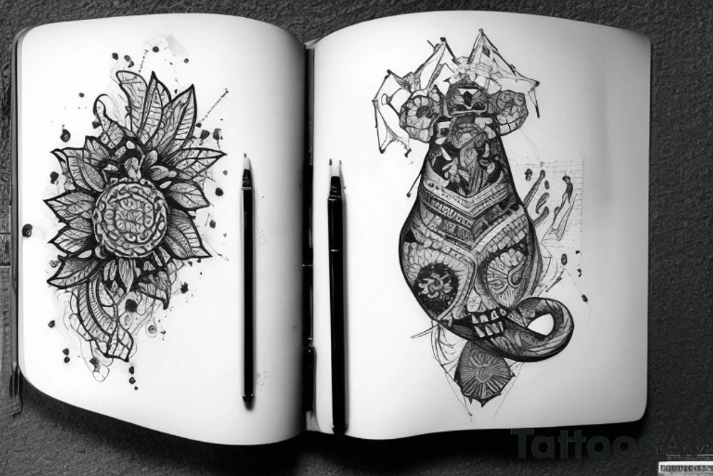 дракон стоит на задних ногах одетый в пальто 
 держа пулемет Томпсона tattoo idea