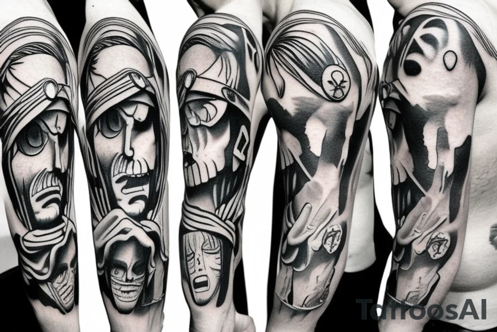 one piece bicep Jesus tattoo tattoo idea