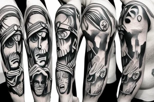 one piece bicep Jesus tattoo tattoo idea