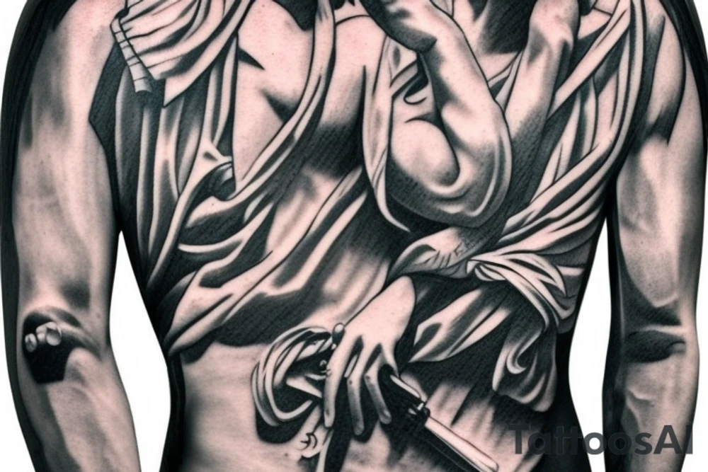 one piece bicep Jesus tattoo tattoo idea