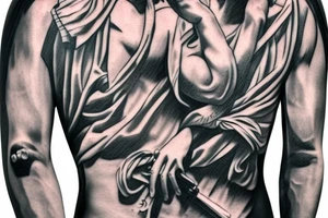 one piece bicep Jesus tattoo tattoo idea