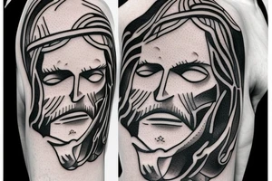 one piece bicep Jesus Christ tattoo tattoo idea