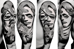 one piece bicep Jesus Christ tattoo tattoo idea