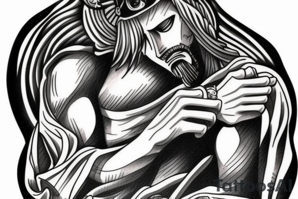 one piece bicep Jesus Christ tattoo tattoo idea