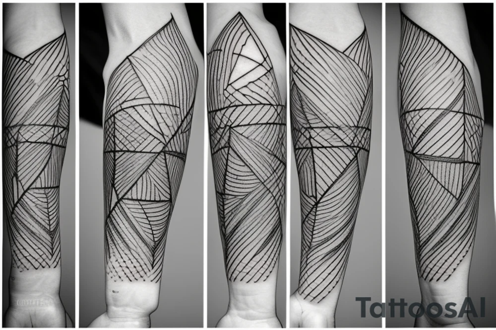 the mark of the victim from the anime Besserk from which geometric lines go in different directions tattoo idea