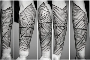the mark of the victim from the anime Besserk from which geometric lines go in different directions tattoo idea