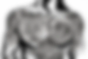 chest tattoo without flowers and skulls tattoo idea