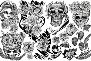 chest tattoo without flowers and skulls tattoo idea