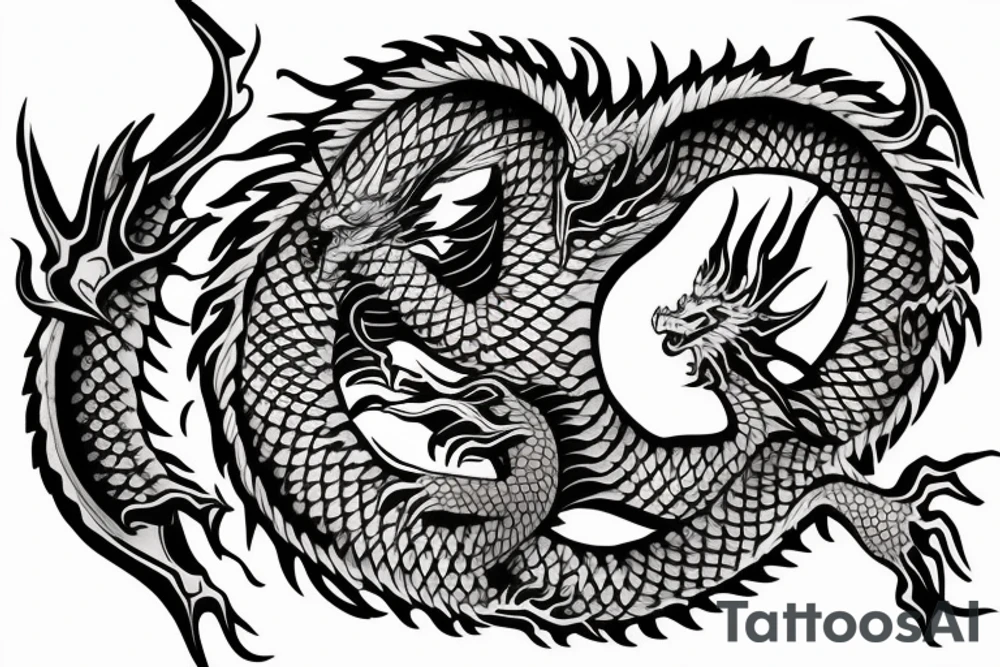 dragon's head on the chest, the dragon's body goes along the hand ending in the palm, Sleeve tattoo idea