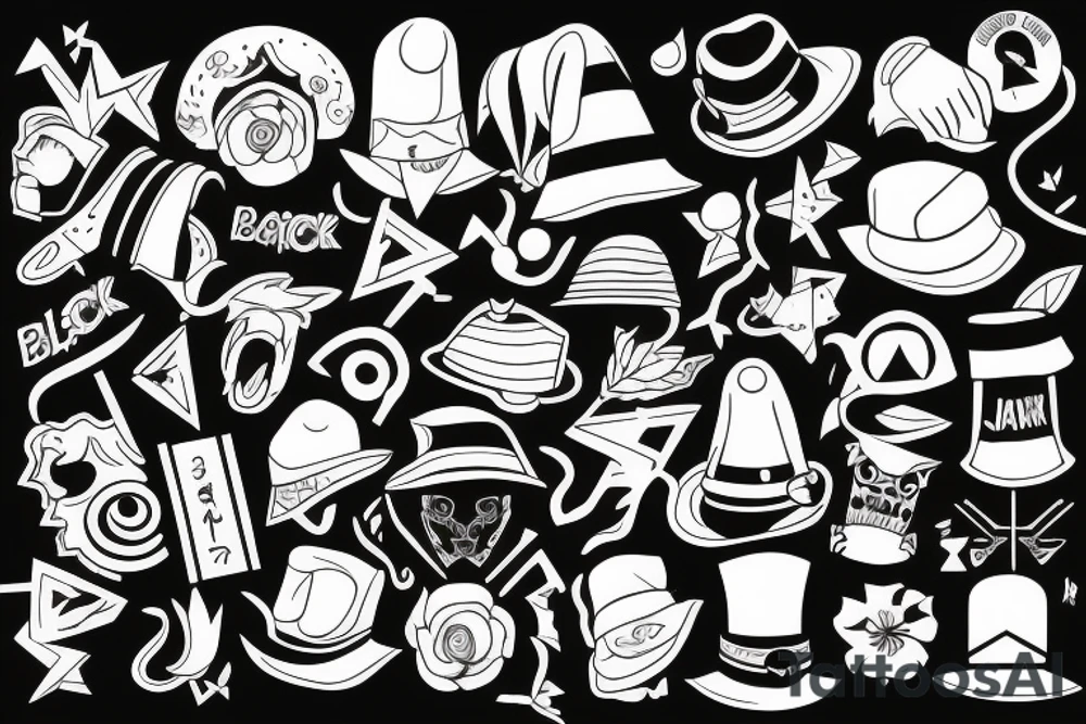 Black car with a funny hat tattoo idea