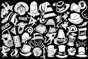Black car with a funny hat tattoo idea