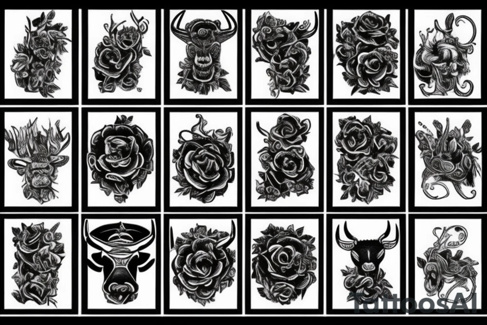 Black bull tattoo idea