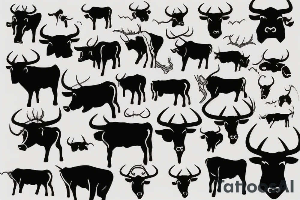 Black bull tattoo idea