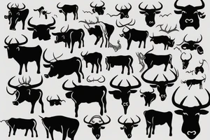 Black bull tattoo idea
