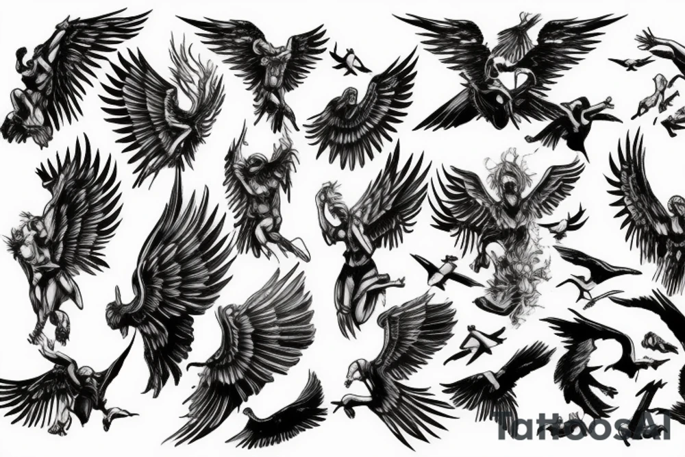 Icarus falling tattoo idea