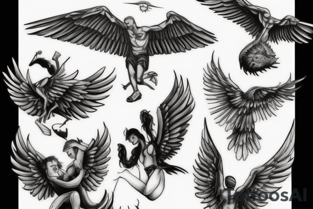 Icarus falling tattoo idea