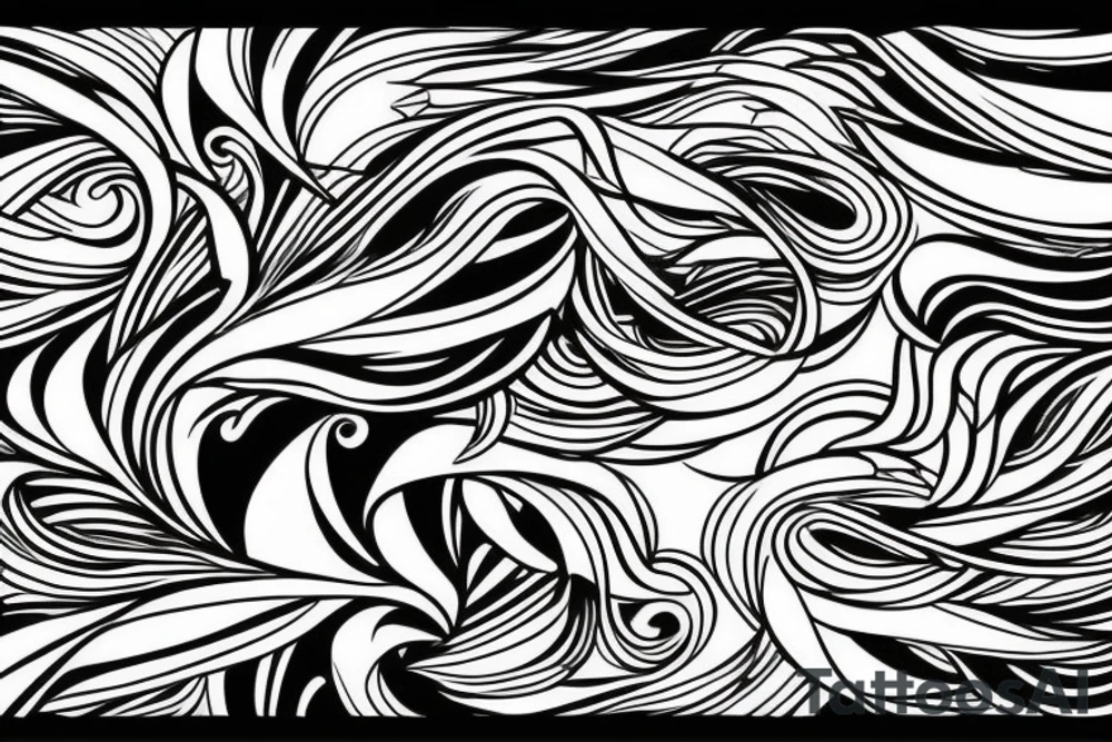 Phoenix abstract long whimsical tattoo idea