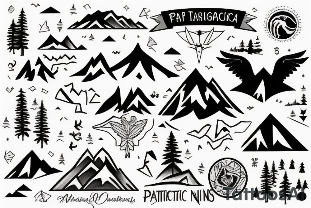 Pacific Northwest mountains tattoo idea